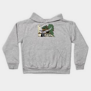 Dragon Sleeping on Books Kids Hoodie